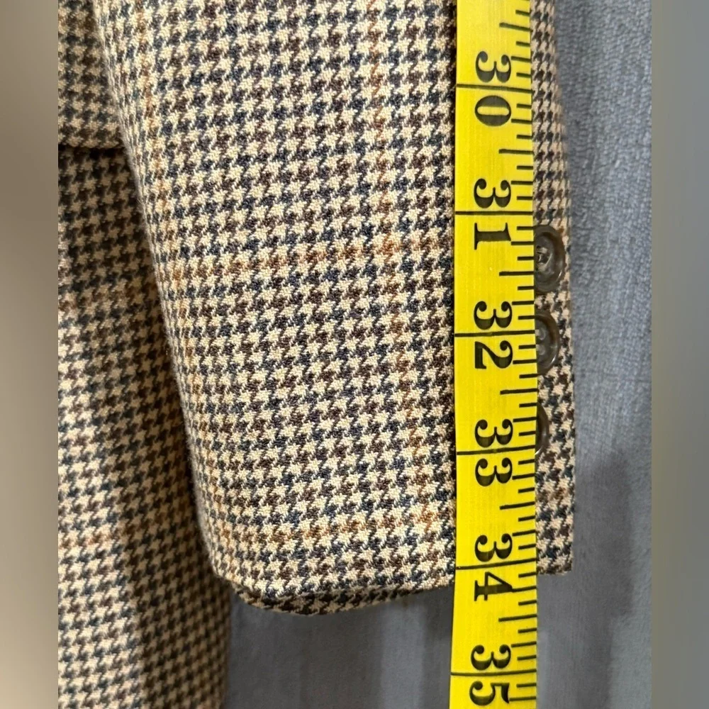 Brooks Brothers 46L‎ Houndstooth Blazer Sport Coat 3 Button 100% Wool
